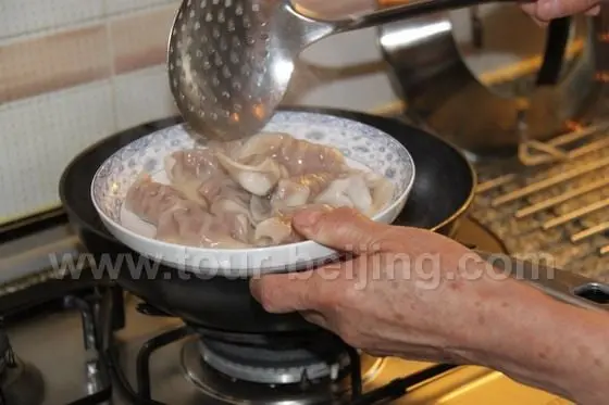 Last, but most important Jiaozi just coming from the pot.