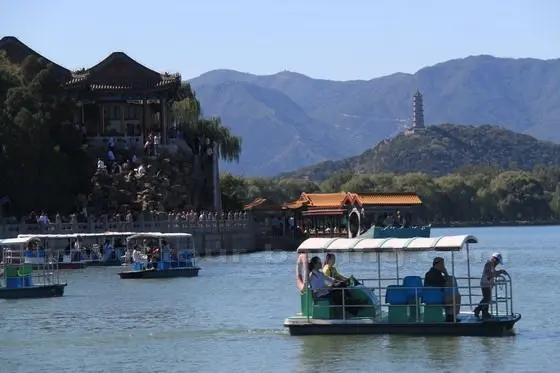 Look at Kunming Lake towards Yuquan Hill with Yu Feng Pagoda