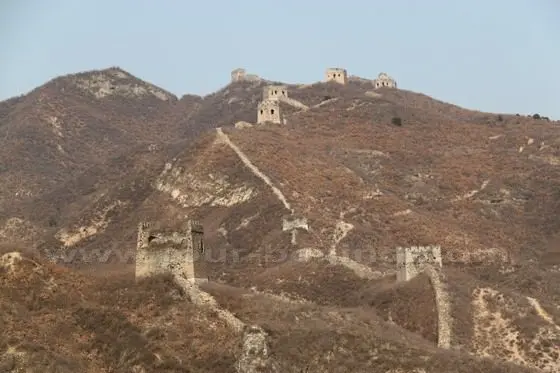 Look at the east and zoom in the line of the Great Wall towers.