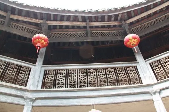Look at the iron railing of the second floor corridor of the inner ring building