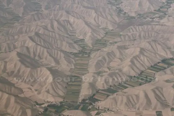 More barrent and snady hills around Lanzhou