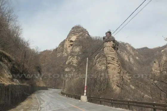 Passing through a narrow gorge.