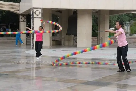 Playing at the Bell Tower Square on the culture street