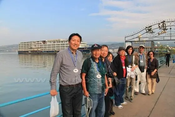 Posed before returning to the boat.