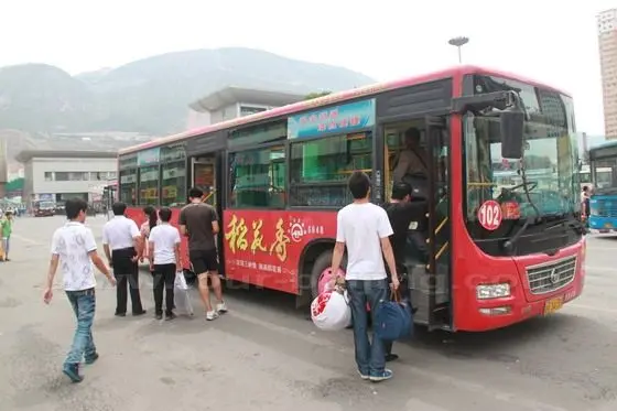 Public buses at Lanzhou Train Station