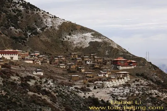 A close-up view of Rewu Monastery