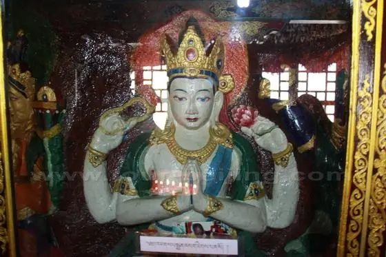 Rock carving statue inside the cave temple