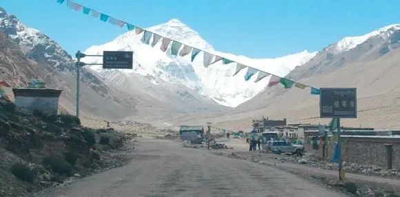 We are driving past Rongbuk Monastery 8km north of EBC