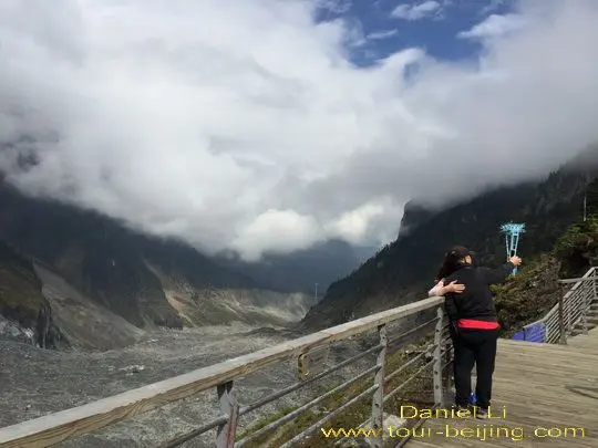 Selfie on Observation Deck at Hailuogou Glacier