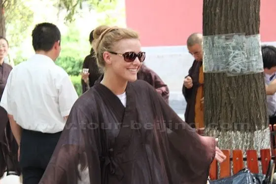 She is quite happy with her monk clothes