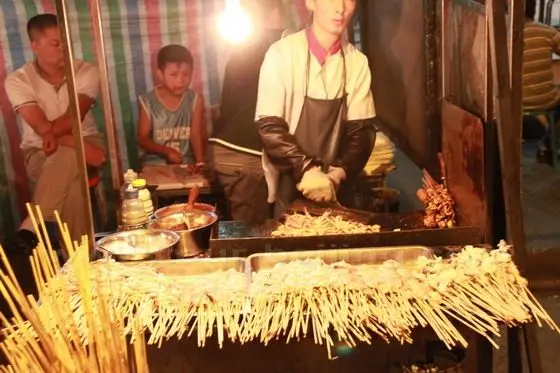 Skewers of lamb
