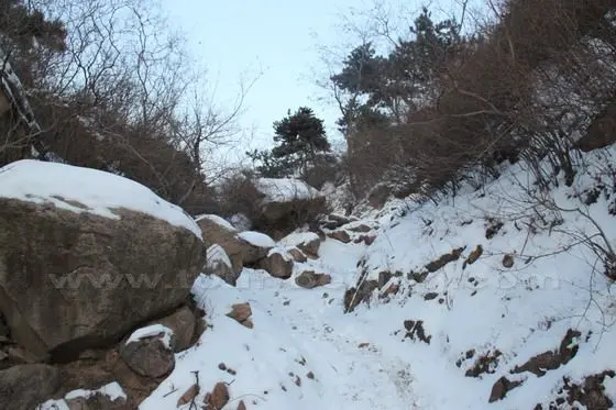 Stony road with rocks of different sizes