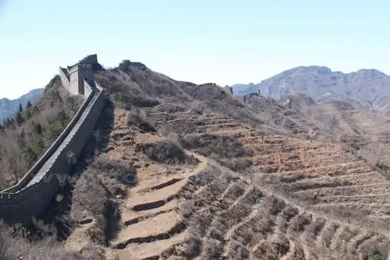 Taipingzhai Great Wall stretches along the mountain ridges up and down