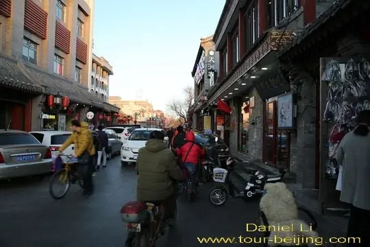 The 600-meter stone paved street is very busy.