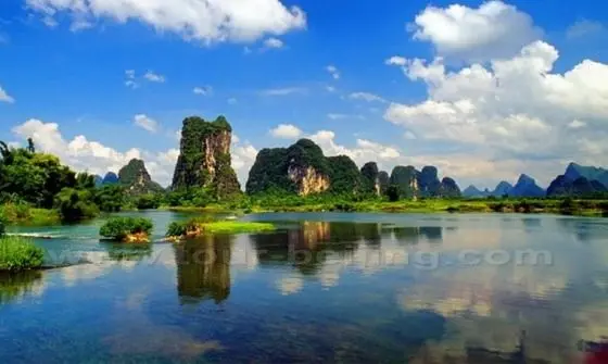 The Li River runs from the City of Guilin to Yangshuo County