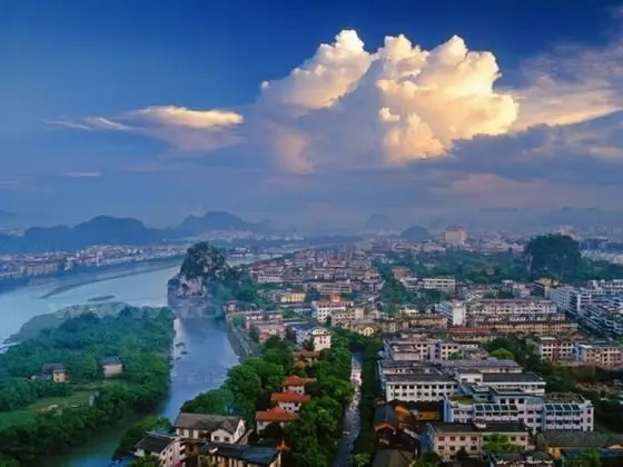 The Li River winds through the City of Guilin from north to south