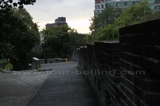 The city wall ruins and the morden buildings in Guangzhou