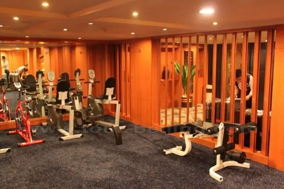 The gym and the clinic rooms are located on the first deck