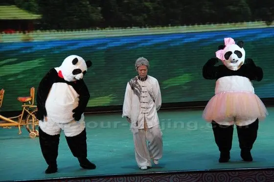 The lovely panda couple, named Ai Long and Ai Jie