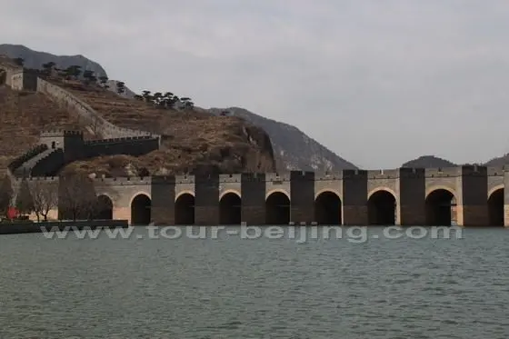 The nine watwer gate section of the Great Wall is in sight.