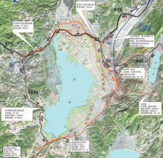 The railway around Dianchi Lake