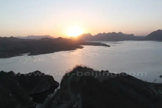 The rising sun is becoming brighter and rising higher