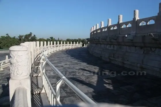 Three terraces of white marble circle the Circular Mound Altar