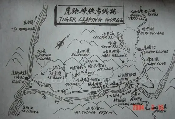 Tiger Leaping Gorge Sketch Map