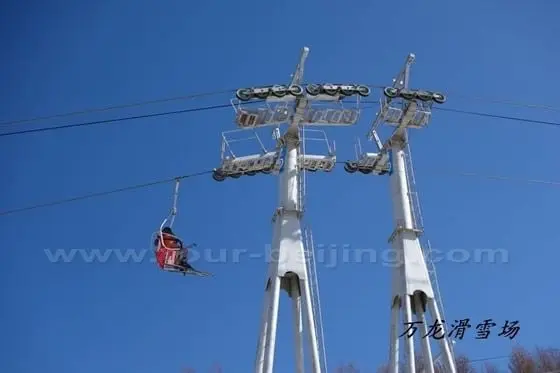 Two iron poles supporting the cable car service
