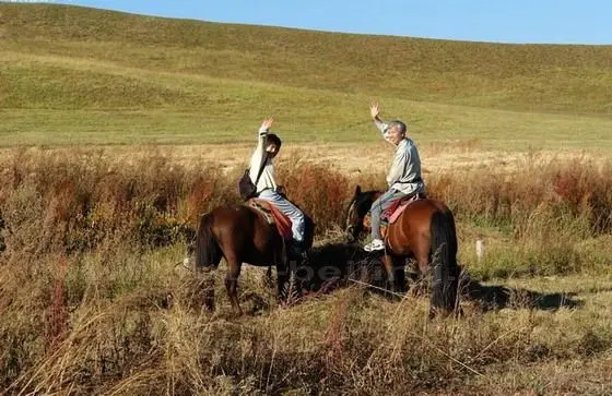Visitors can enjoy riding horses freely on the grassland