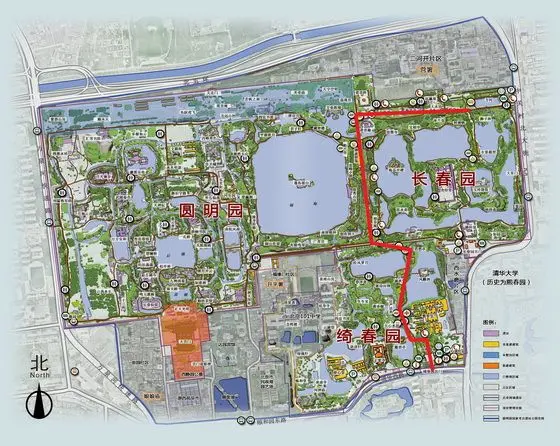 Travel Map of the Old Summer Palace (from yuanmingyuanpark)