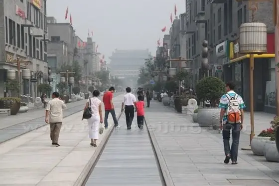 Walking on the Qianmen Pedestrian Street