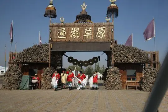 Welcome visitors coming afar with the white hada