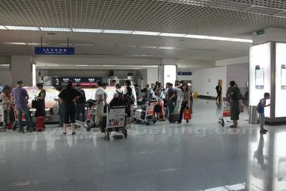 When you arrive at the airport, you first go to the luggage claim area to get your luggage