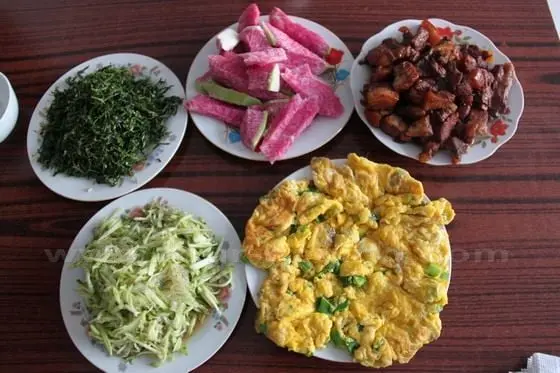 an organic meal is presented on the table