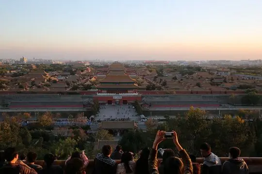 Forbidden City under sunset glow