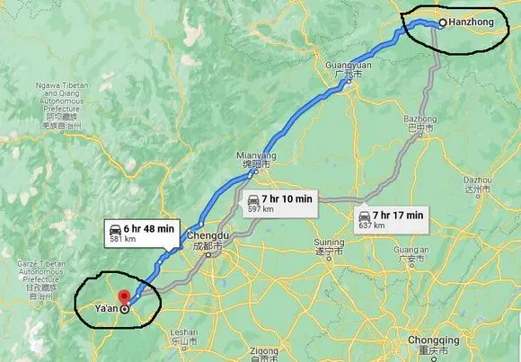 Drive from Hanzhong to Ya'an (Tips, Photos & Map)