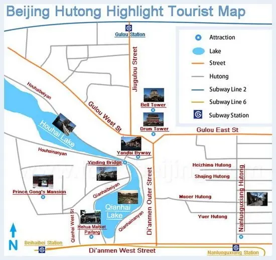 Shichahai Area Map ( Hutong )