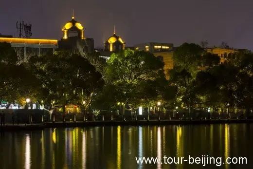 Illuminated West Lake in Hangzhou