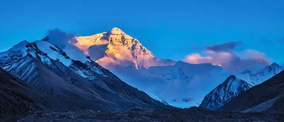 The golden summit of Mt. Everest