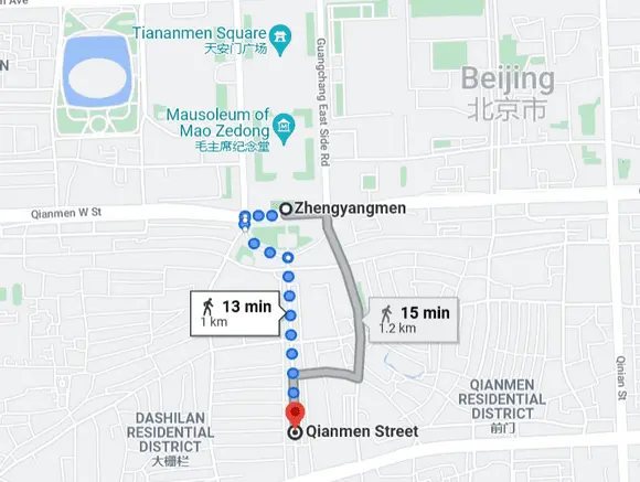 Qianmen Street Map ( google)