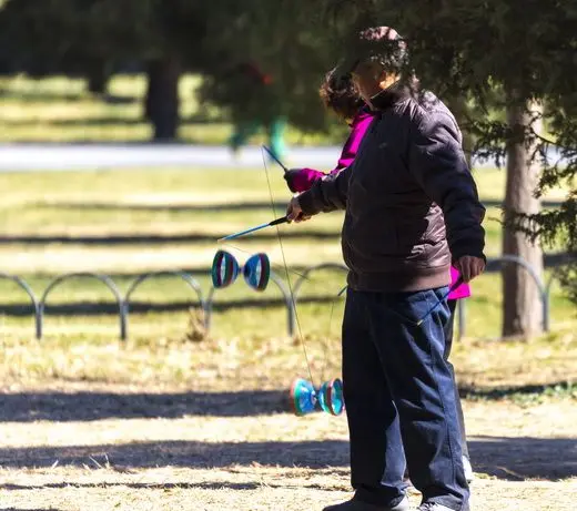 Playing Yoyo, also known as Chinese Diabolo