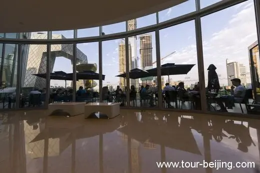 Blue Frog (Guomao) with a view of the CCTV Building and China Zun