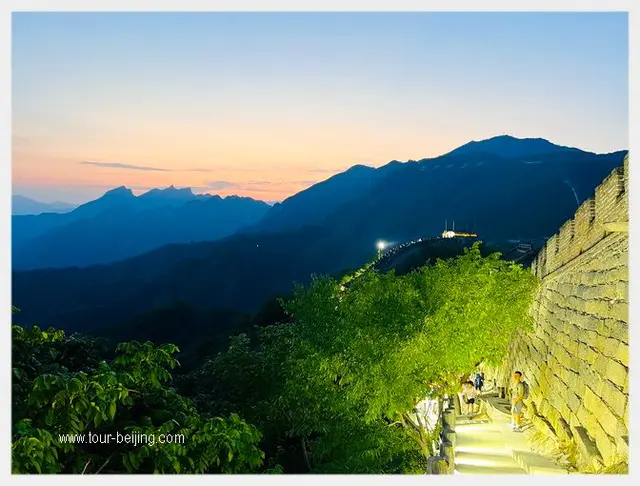 Sunset Glow and Lights at Mutianyu