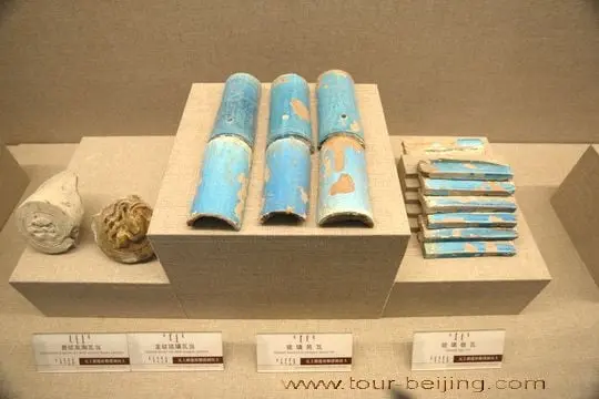 Glazed tiles discovered from the buildings in the Site of Xanadu.